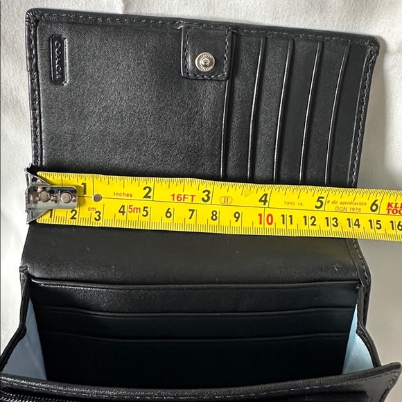 Coach Black Leather Fold Wallet - Picture 10 of 11